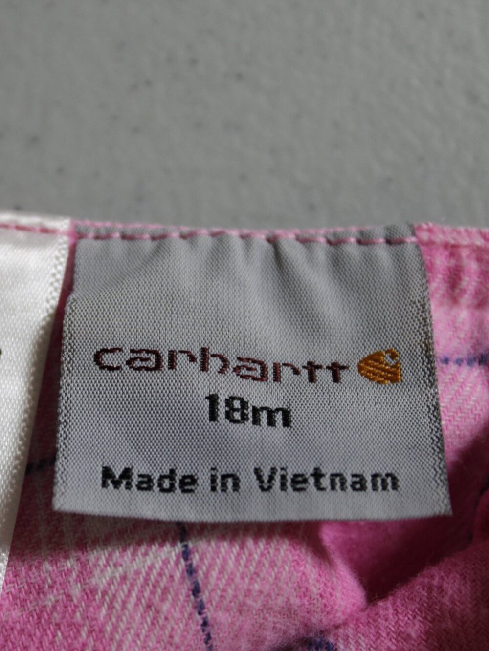Carhartt Infant/Toddler Girl's Pink Canvas Bib Overalls Size 18M - Picture 9 of 15